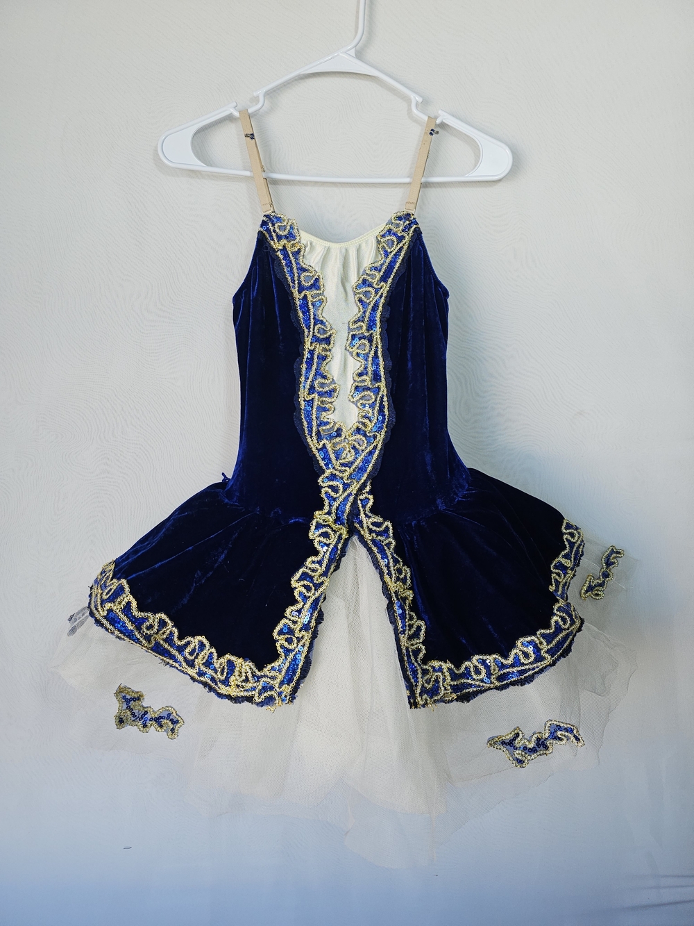 Revolution Dancewear MA Velvet Ballet Tutu Costume Midnight Blue Ivory Gold